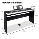 NNEDPE Karrera 88 Keys Electronic Keyboard Piano with Stand Black