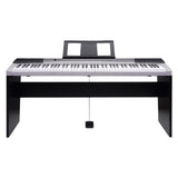 NNEDPE Karrera 88 Keys Electronic Keyboard Piano with Stand Silver