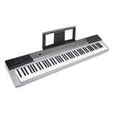 NNEDPE Karrera 88 Keys Electronic Keyboard Piano with Stand Silver