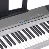 NNEDPE Karrera 88 Keys Electronic Keyboard Piano with Stand Silver