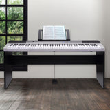 NNEDPE Karrera 88 Keys Electronic Keyboard Piano with Stand Silver