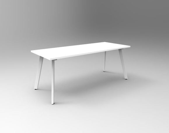 NNE White Frame Eternity Meeting Table - Sleek and Sturdy