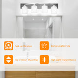 NNECW Wall Mounted Vanity Lamp with White Glass Shade for Bedroom/Living Room