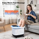 NNECW Multifunctional Electric Foot Baths Machine with Motorized Shiatsu Massage Balls-Blue