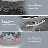 NNECW Multifunctional Electric Foot Baths Machine with Motorized Shiatsu Massage Balls-Grey