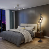 NNECW Industrial 3-Light Floor Lamp with 3 Hanging Lampshade for Living Room