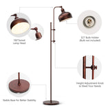 NNECW Industrial Floor Lamp with Adjustable Height & Lamp Head for Living Room