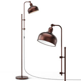 NNECW Industrial Floor Lamp with Adjustable Height & Lamp Head for Living Room