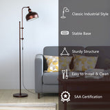 NNECW Industrial Floor Lamp with Adjustable Height & Lamp Head for Living Room