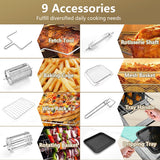 NNECW 8 in 1 Air Fryer with Touch Screen & 8 Presets for Cooking