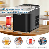 NNECW Portable Ice Machine with Self-Clean Function for Kitchen &amp Restaurant Black