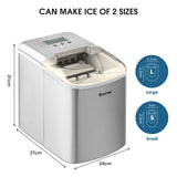 NNECW Portable Ice Machine with Self-Clean Function for Kitchen &amp Restaurant Silver
