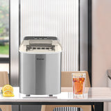 NNECW Portable Ice Machine with Self-Clean Function for Kitchen &amp Restaurant Silver