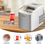 NNECW Portable Ice Machine with Self-Clean Function for Kitchen &amp Restaurant Silver