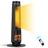 NNECW 2500W PTC Electric Space Heater with 3D Realistic Flame & 3 Modes