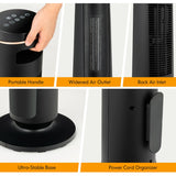 NNECW 2500W PTC Electric Space Heater with 3D Realistic Flame & 3 Modes