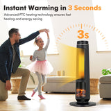 NNECW 2500W PTC Electric Space Heater with 3D Realistic Flame & 3 Modes