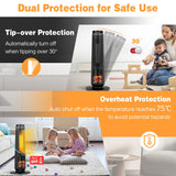 NNECW 2500W PTC Electric Space Heater with 3D Realistic Flame & 3 Modes