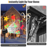 NNECW Christmas Projector Light with Lawn Stake &amp 3/5 LED Lights-5 LED Lights