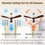NNECW Ceiling Fan with 3 Wooden Blades for Bedroom & Patio