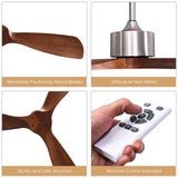 NNECW Ceiling Fan with 3 Wooden Blades for Bedroom & Patio