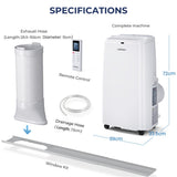 NNECW 2630W/3530W Portable Air Conditioner with Dehumidifier &amp Fan-2630W