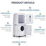 NNECW 2630W/3530W Portable Air Conditioner with Dehumidifier &amp Fan-2630W