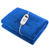 NNECW Electric Heated Blanket Throw with 9 Heat Settings &amp Remote Control-Blue