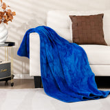 NNECW Electric Heated Blanket Throw with 9 Heat Settings &amp Remote Control-Blue