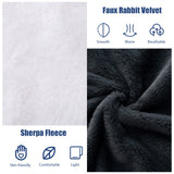 NNECW Cotton Wool & 320GSM Rabbit Velvet Electric Heated Blanket with 9 Heat Settings