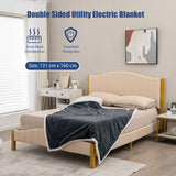 NNECW Cotton Wool & 320GSM Rabbit Velvet Electric Heated Blanket with 9 Heat Settings