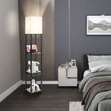 NNECW Modern Shelf Floor Lamp with 1 Drawer & 1 USB Port
