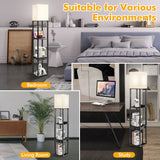 NNECW Modern Shelf Floor Lamp with 1 Drawer & 1 USB Port