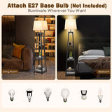 NNECW 3-tier Shelf Floor Lamp with Sturdy Metal Frame for Living Room