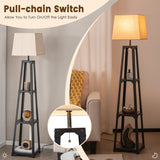 NNECW 3-tier Shelf Floor Lamp with Sturdy Metal Frame for Living Room