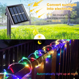 NNETM Outdoor Solar Rope Lights - 21.95m 200 LED String Lights with Remote