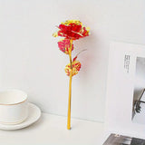 NNETM Golden Foil Artificial Roses - Set of 10 Rose Red Flowers