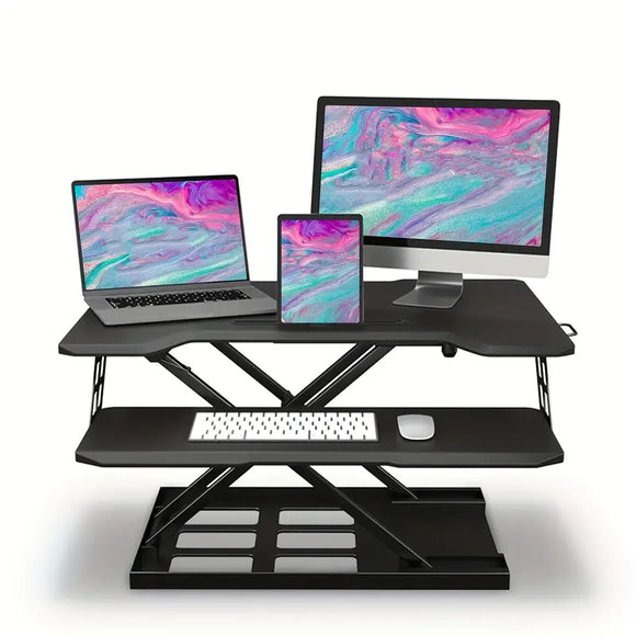 NNETM Foldable Standing Automatic Lifting Computer Table Desk