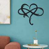 NNETM Infinity Heart Black Heart-Shaped Metal Wall Decor Love Sign Plaque