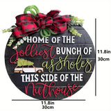 Welcome Guests with 1pc Christmas Wooden Door Sign