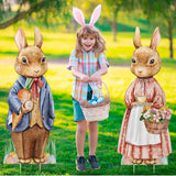 NNETM Easter Yard Signs Duo with Stakes - Whimsical 89.92cm Large Bunny Lawn Decorations (2pcs)