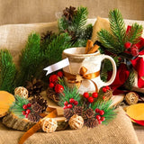 NNETM Set of 10 Artificial Christmas Picks - Festive Red Berry Holly Branches for Tree Decor