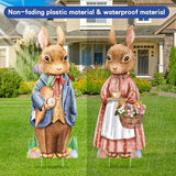 NNETM Easter Yard Signs Duo with Stakes - Whimsical 89.92cm Large Bunny Lawn Decorations (2pcs)