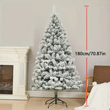 NNETM High-End 180cm Christmas White Simulation Artificial Snow Cedar Tree with 600 Branches