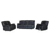 NNEDSZ Seater Recliner Sofa In Faux Leather Lounge Couch in Black