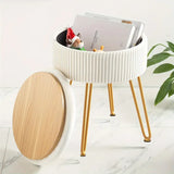 NNETM Creative Round Storage Stool- White