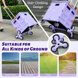 NNETM Portable Folding Cart with Stair Climbing Wheels- Purple