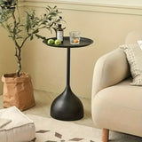 NNETM Casual Small Coffee Table for Living Room - Metal Pedestal Base
