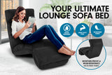 NNEDPE Adjustable Cushioned Floor Gaming Lounge Chair 175 x 56 x 20cm - Black