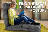 NNEDPE Adjustable Cushioned Floor Lounge Chair 175 x 56 x 20cm - Charcoal